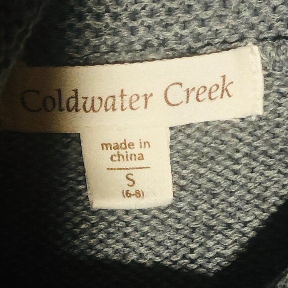 Coldwater creek sweater shirt knit short sleeve gray cowl neck size small READ - Picture 6 of 11